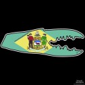 Shore Redneck Delaware Flag Crab Claw Decal