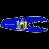 Shore Redneck New York Flag Crab Claw Decal