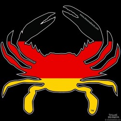 Shore Redneck German Flag Crab Decal