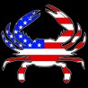 Shore Redneck US Flag Themed Crab Decal