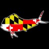 Shore Redneck Maryland Flag Mahi Mahi Decal