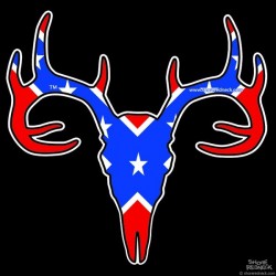 Shore Redneck Dixie Flag Buck Skull Decal