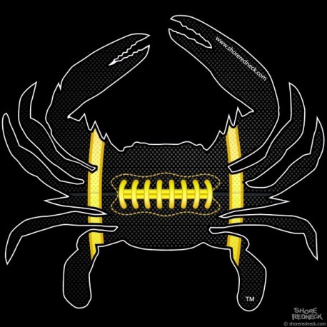 Shore Redneck  Football Black/White/Gold Crab Decal