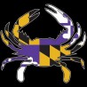 Shore Redneck Purple/Black/Gold MD Crab Decal