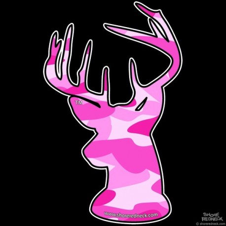  Shore Redneck Pink Camo Buck Decal