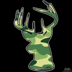  Shore Redneck Green Camo Buck Decal