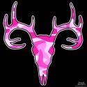 Shore Redneck Pink Camo Buck Skull Decal