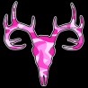 Shore Redneck Pink Camo Buck Skull Decal