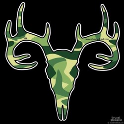 Shore Redneck Hunter Camo Buck Skull Decal