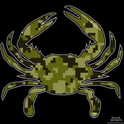 Shore Redneck Green Digital Camo Crab Decal