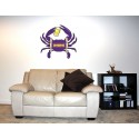 Shore Redneck Purple/Black/Gold Football Beer Crab Wall  Decal