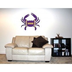 Shore Redneck Purple/Black/Gold Football Crab Wall  Decal