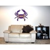 Shore Redneck Purple/Black/Gold Football Crab Wall  Decal