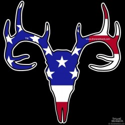 Shore Redneck U.S. Flag Buck Skull Decal