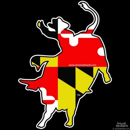 Shore Redneck Maryland Bull Rider Decal