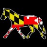 Shore Redneck Maryland Flag Trotting Horse Decal