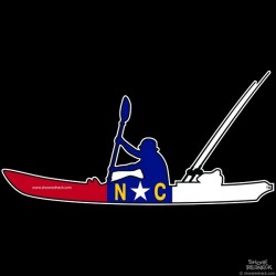 Shore Redneck NC Flag Kayak Fisherman Decal