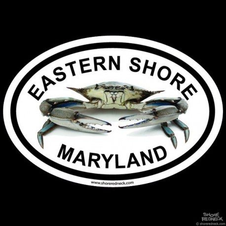 Shore Redneck Eastern Shore Live Crab Oval Decal