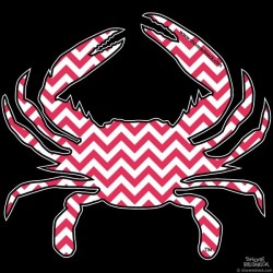 Shore Redneck Coral Chevron Crab Decal