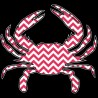 Shore Redneck Coral Chevron Crab Decal