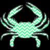 Shore Redneck Turquoise Chevron  Crab Decal