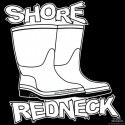 Shore Redneck Waterman White Boots Text Decal