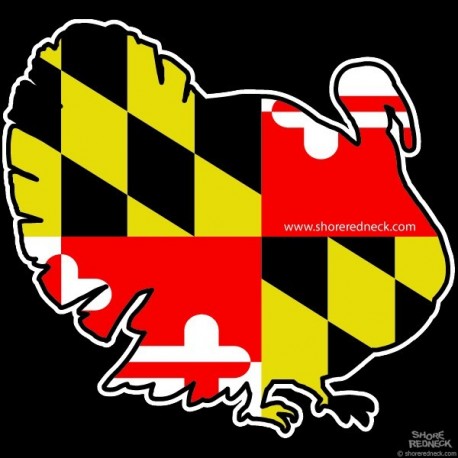 Shore Redneck MD Flag Turkey Decal