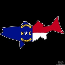 Shore Redneck North Carolina Striper Pig Decal