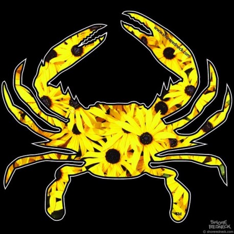 Shore Redneck Black Eyed Susan Crab Decal