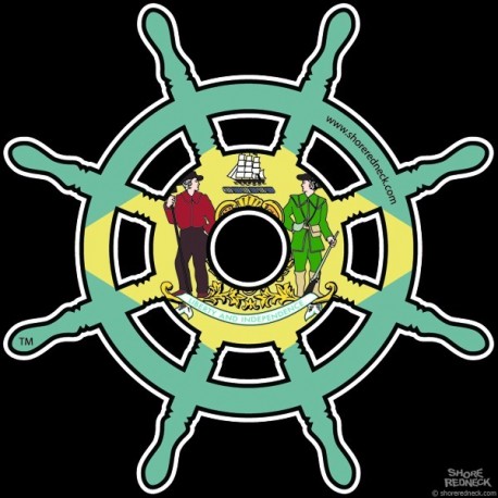 Shore Redneck Delaware Ships Wheel Decal