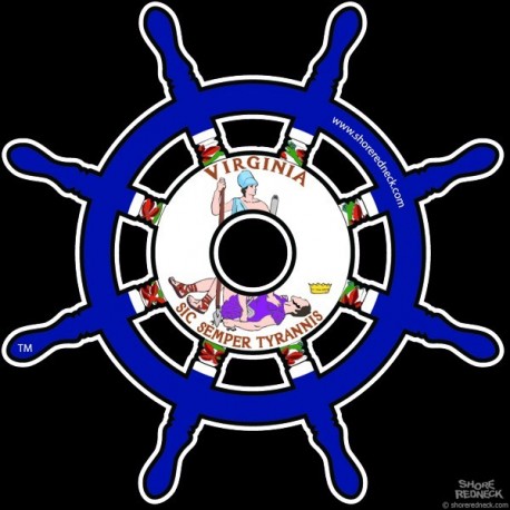 Shore Redneck Virginia Ships Wheel Decal