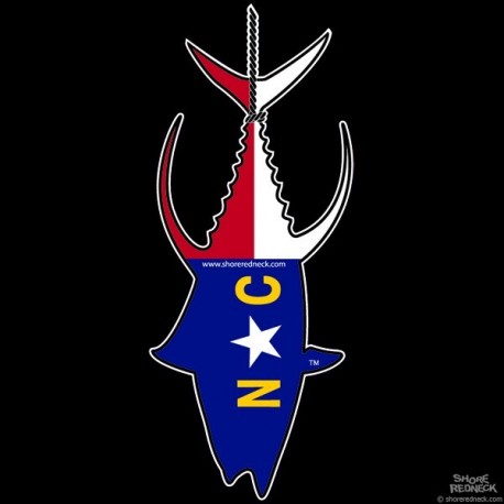 Shore Redneck North Carolina Hanging Tuna Decal