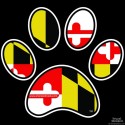 Shore Redneck MD Dog Paw Print Decal