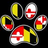 Shore Redneck MD Dog Paw Print Decal