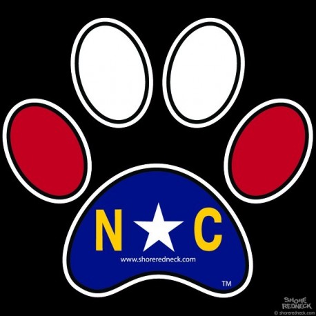 Shore Redneck NC Dog Paw Print Decal