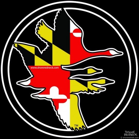 Shore Redneck Maryland Flock of Geese Emblem Decal