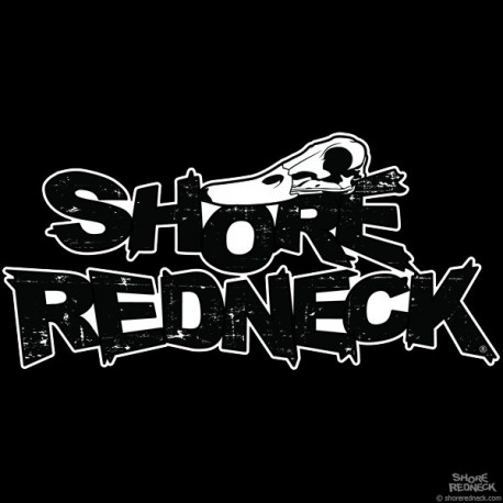 Shore Redneck Duck Skull on Top Black Grunge Decal