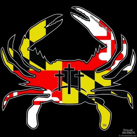 Shore Redneck Calvary Crosses MD Crab Decal