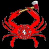 Shore Redneck Red Fire and Rescue Axe Crab Decal