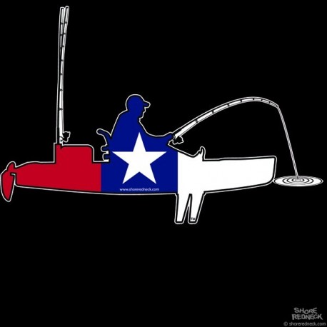 Shore Redneck Texas Kayak Fisherman 2 Decal