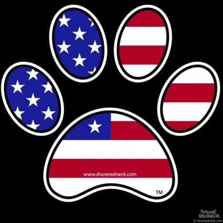 Shore Redneck USA Dog Paw Print Decal