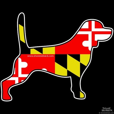 Shore Redneck MD Flag Beagle Decal