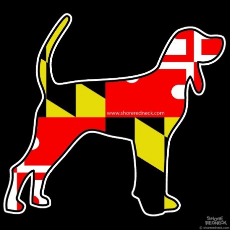 Shore Redneck MD Flag Coonhound Decal