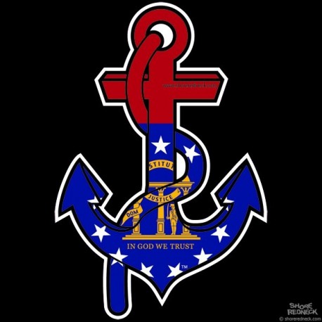 Shore Redneck Georgia Themed Anchor Decal