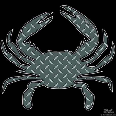 Shore Redneck Diamond Plate Crab Decal