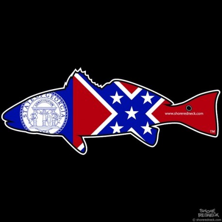 Shore Redneck Old Georgia Redfish  Decal