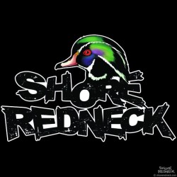 Shore Redneck Wood Duck on Top Black Grunge Decal