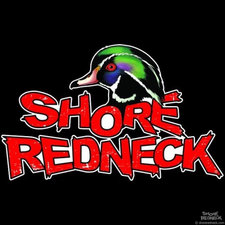 Shore Redneck Wood Duck on Top Red Grunge Decal