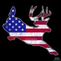 Shore Redneck Worn U.S. Flag Jumping Buck Decal