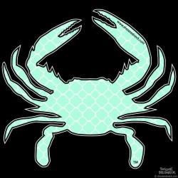 Shore Redneck Sea Foam Quatrafoil Crab Decal